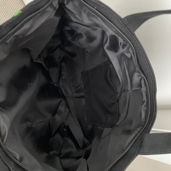 NWOT Embroidered Birds Flowers Canvas Shoulder Tote Bag Orange - Picture 4 of 5